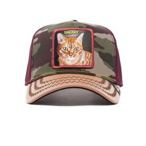 Goorin Bros The Farm Trucker Hat Limited Edition  Sneaky Cat Camo Pss Pss Pss